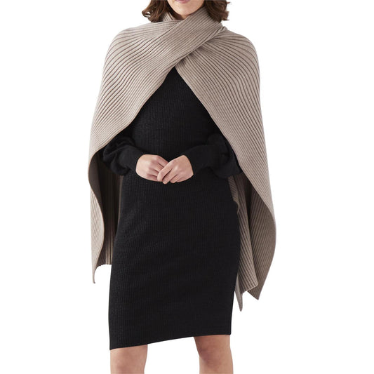 K&K Ribbed Cross Over Cape