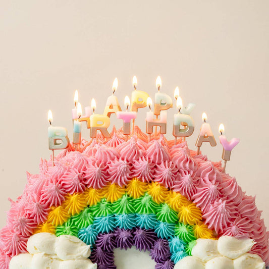Talking Tables Happy Birthday Candles | Cake Candles | Pastels