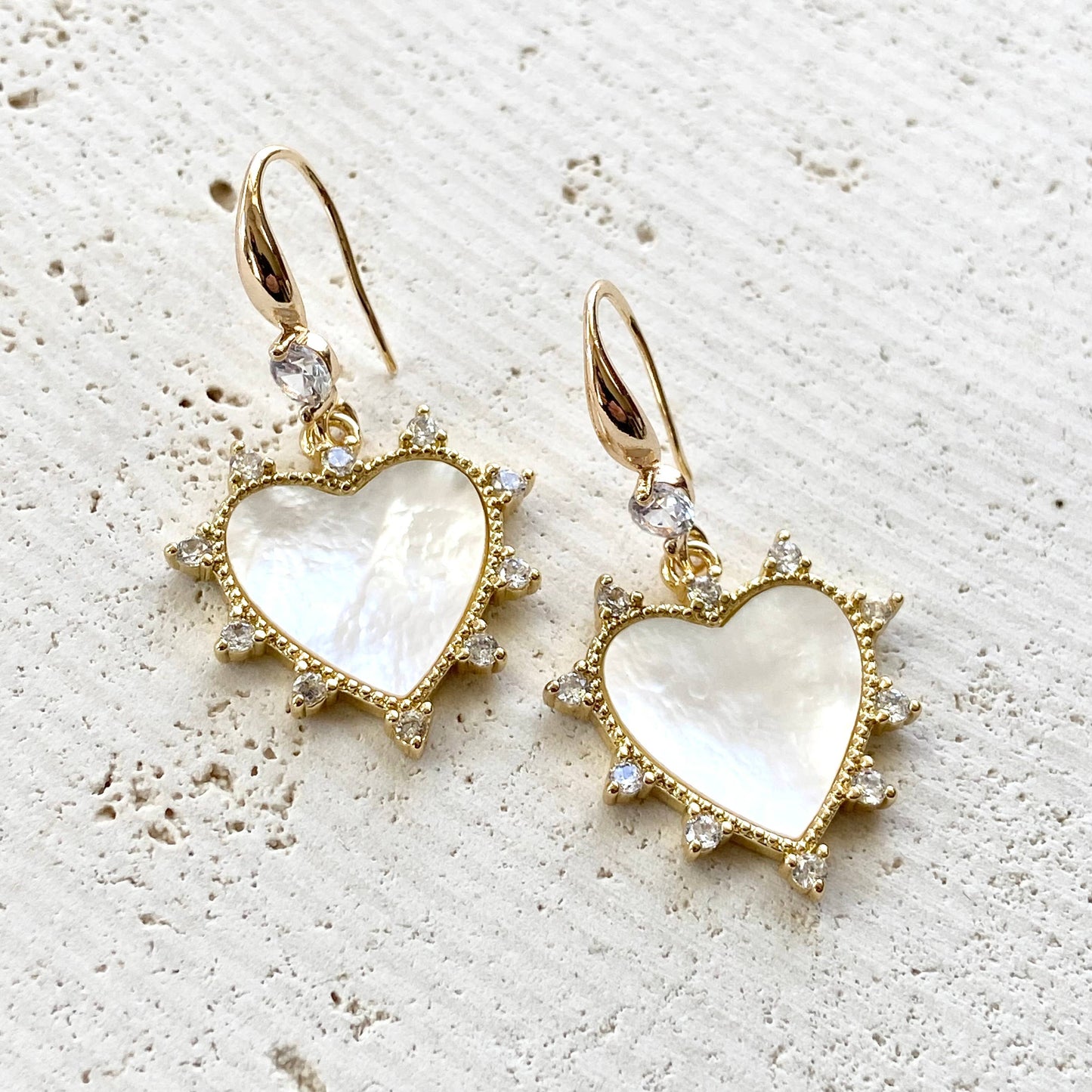 VB& Co. The Grande Heart: Shell Pearl Earrings