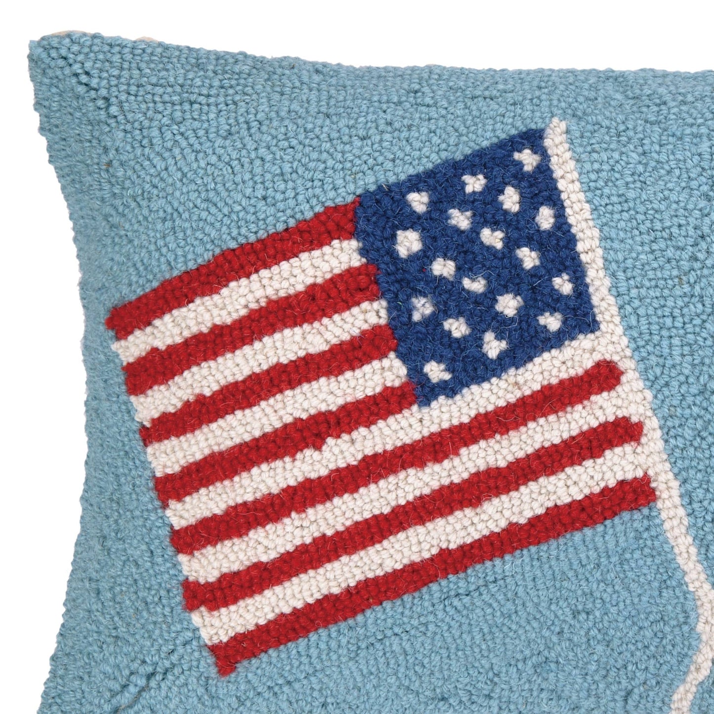 Peking Handicraft Double American Flags Hook Pillow