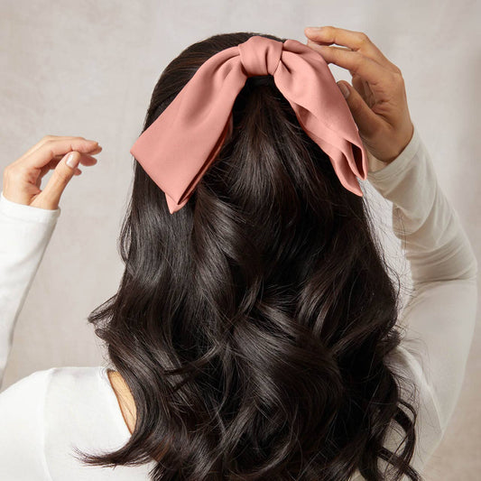 Kitsch Recycled Fabric Bow Hair Clip - Rosewood