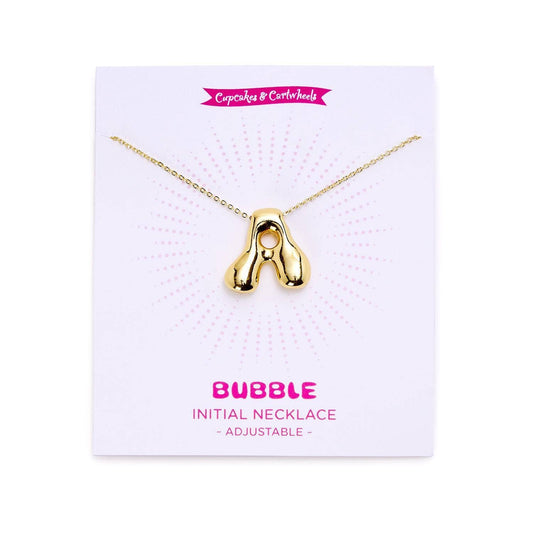 Cupcakes & Cartwheels Two's Co. Bubble Initial 25 Pc Letter Necklace on Gift Card Unit