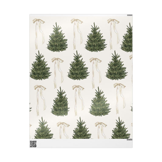 Silent Night Evergreen Gift Wrapping Paper