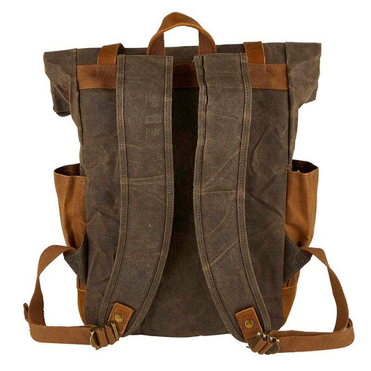 Cole Wheeler Vintage Waxed Canvas and Leather Rolltop Backpack