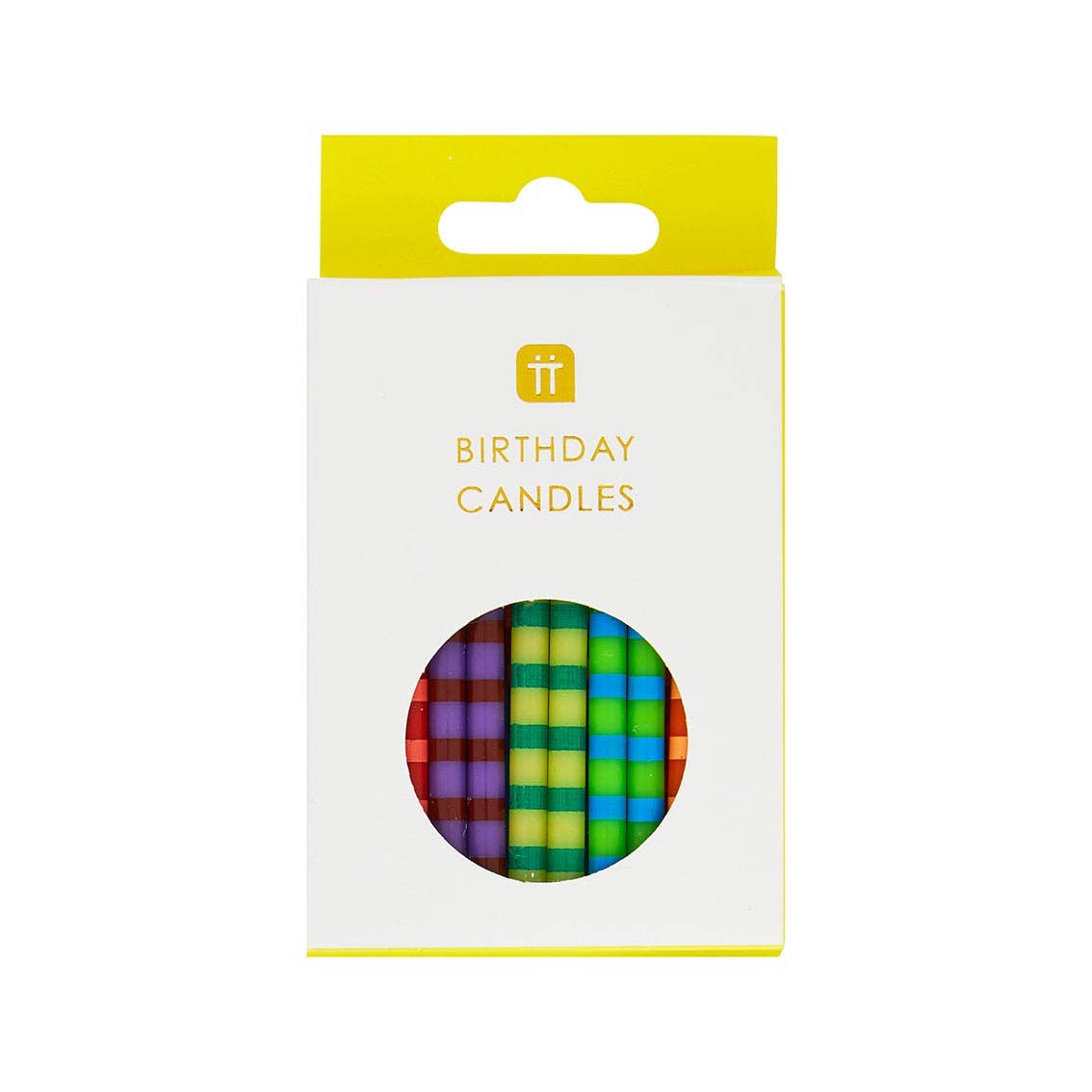 Talking Tables Striped Multicolor Candles - 24 Pack | Cake Candle |