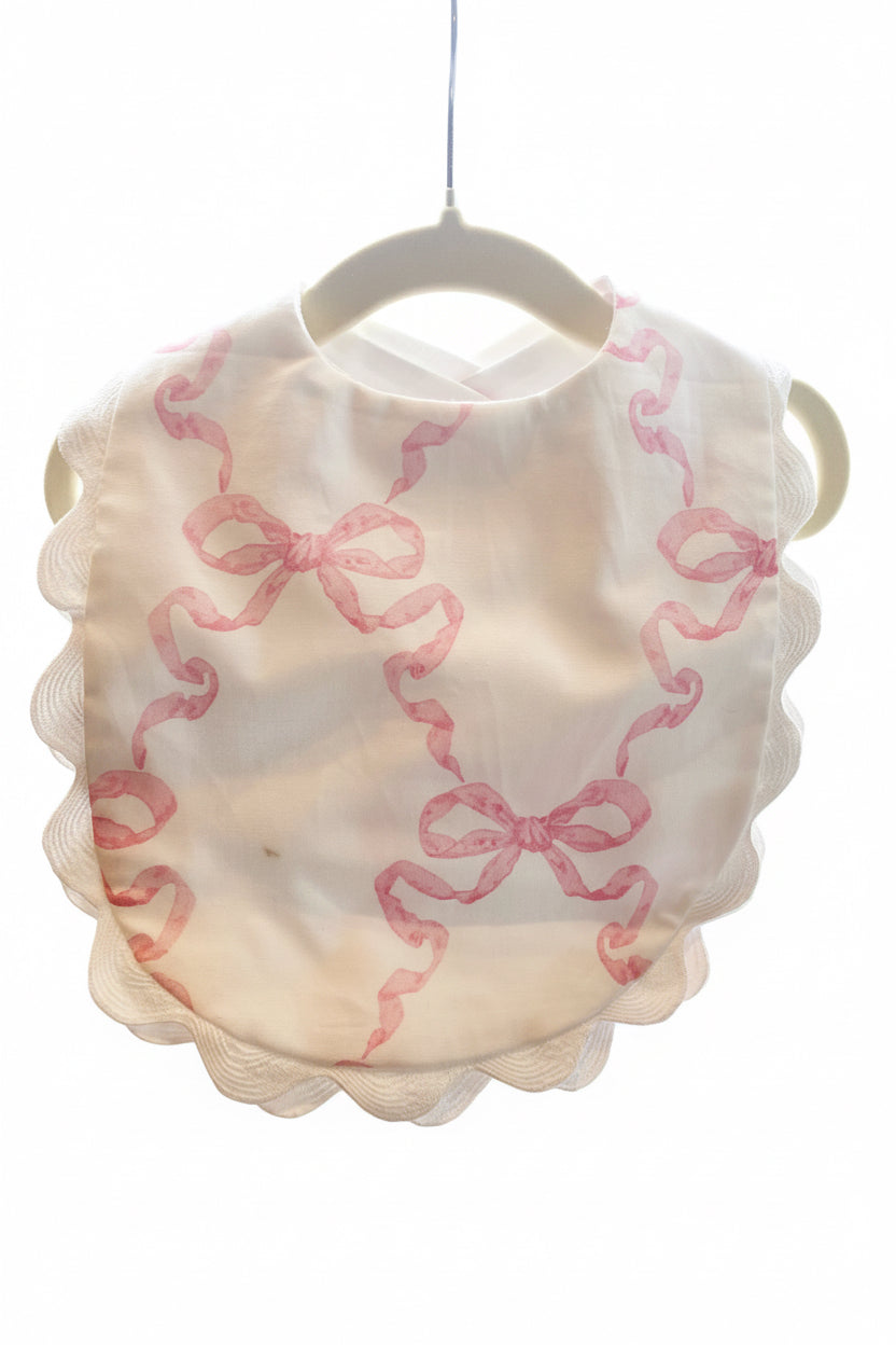 Jan Sevadjian Baby Bib with Bow