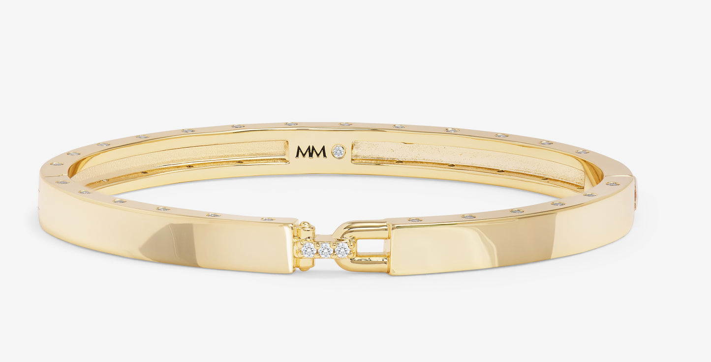Melinda Maria Ashley Lock Cuff, Gold, /White, 6mm, 7"