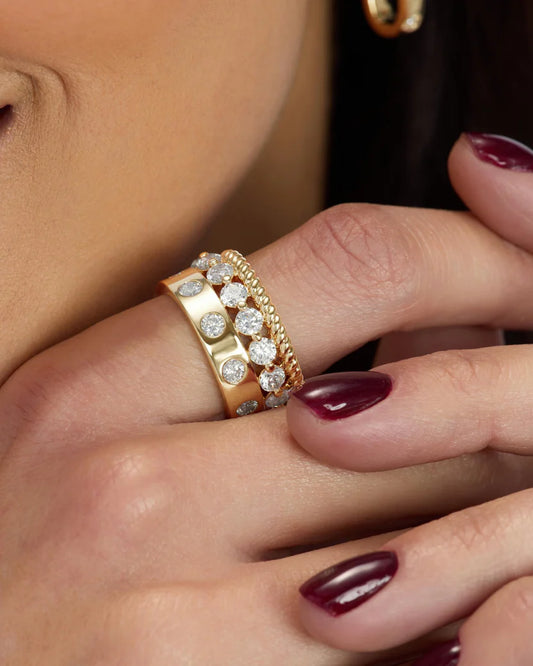 Melinda Maria Ashley Venice Ring, Gold/White