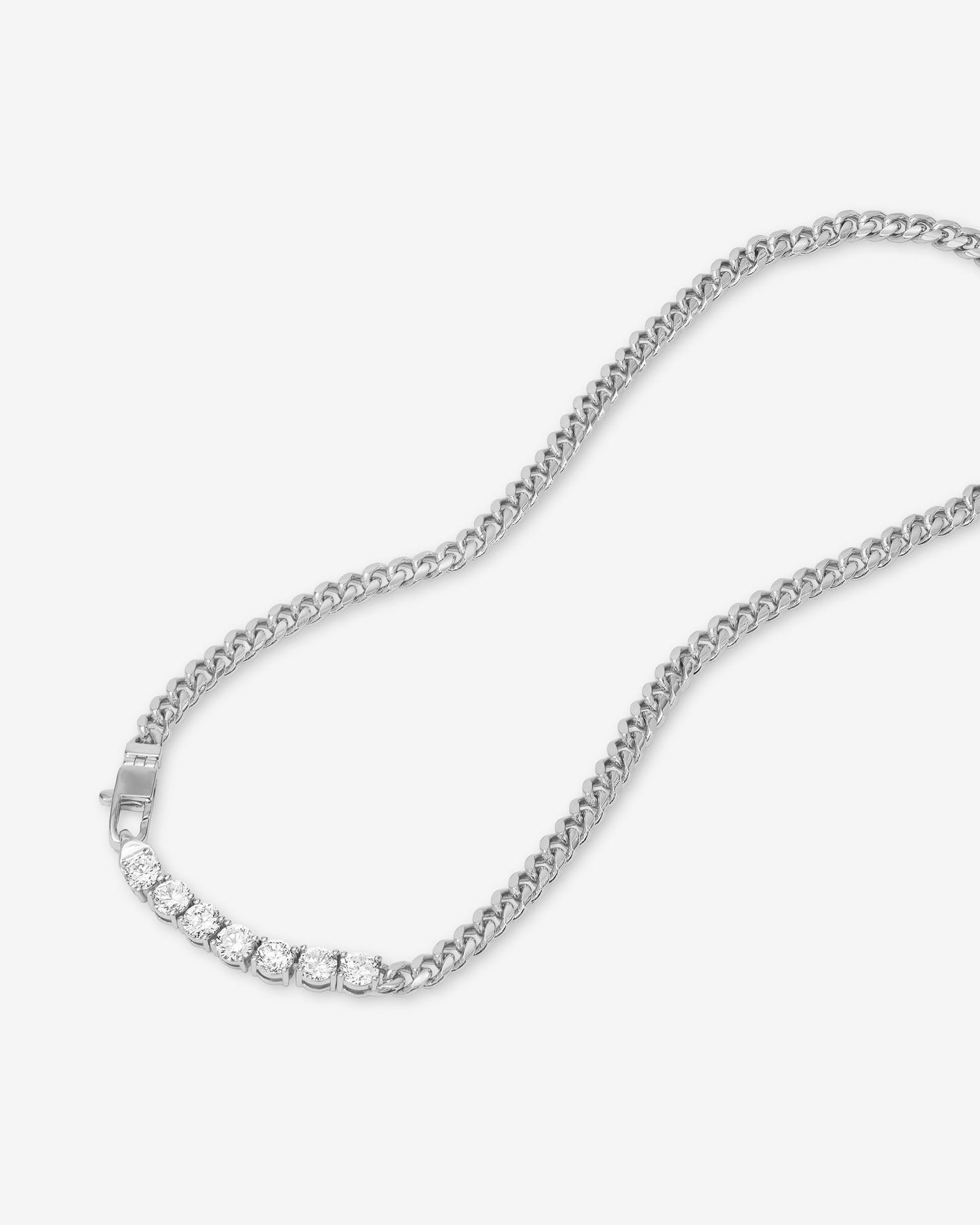 Melinda Maria Baby Julian Loves Diamonds Necklace, Silver/White, 16"