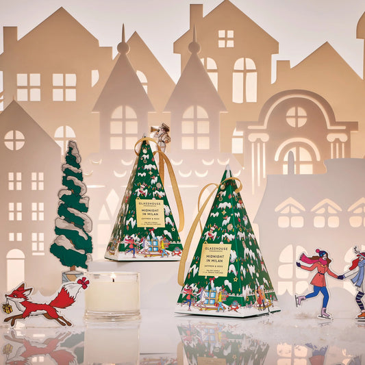 The Glasshouse Christmas Collection: Unveiling the Holiday Heirloom Christmas Bauble Candle- Midnight in Milan