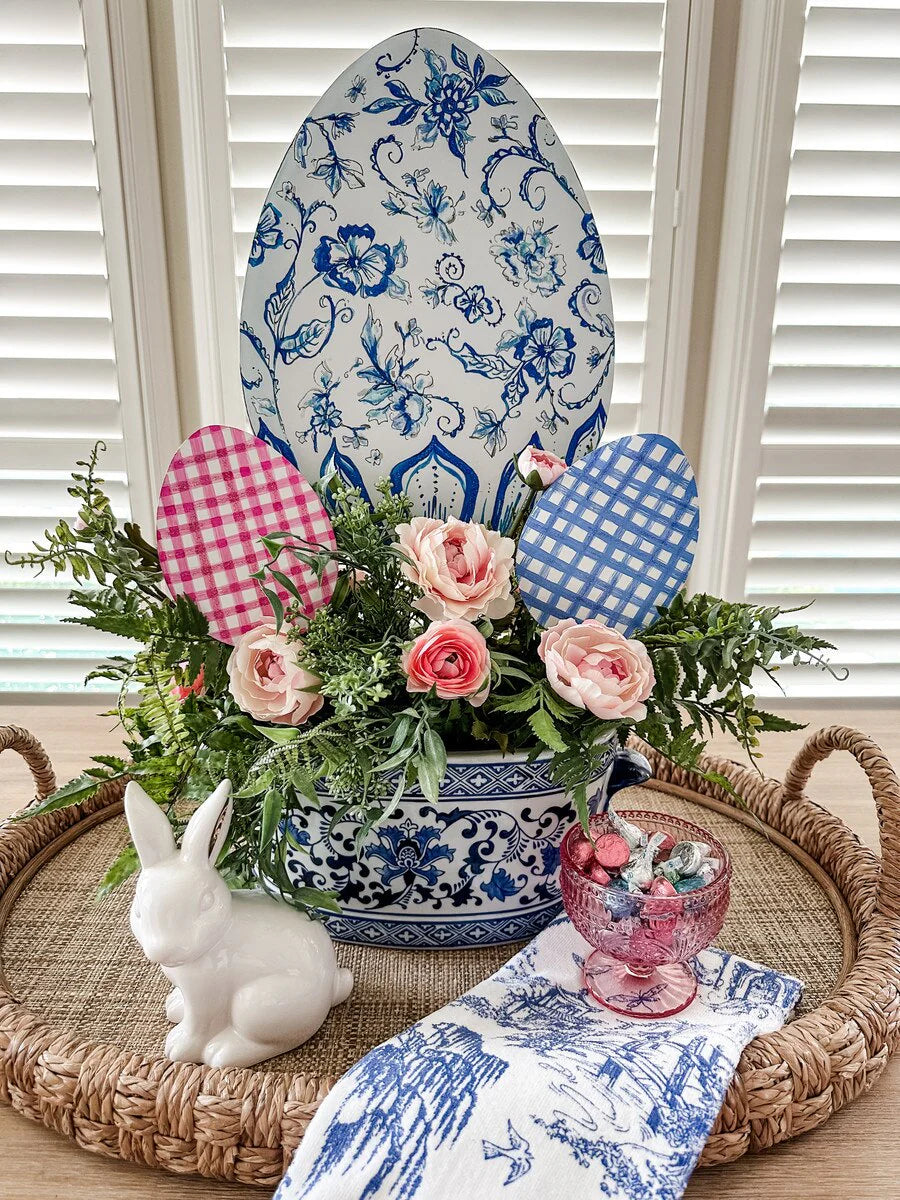 Round Top Posh Blue Egg Metal Stake
