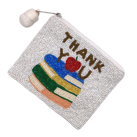 Teacher Beaded Coin Bag