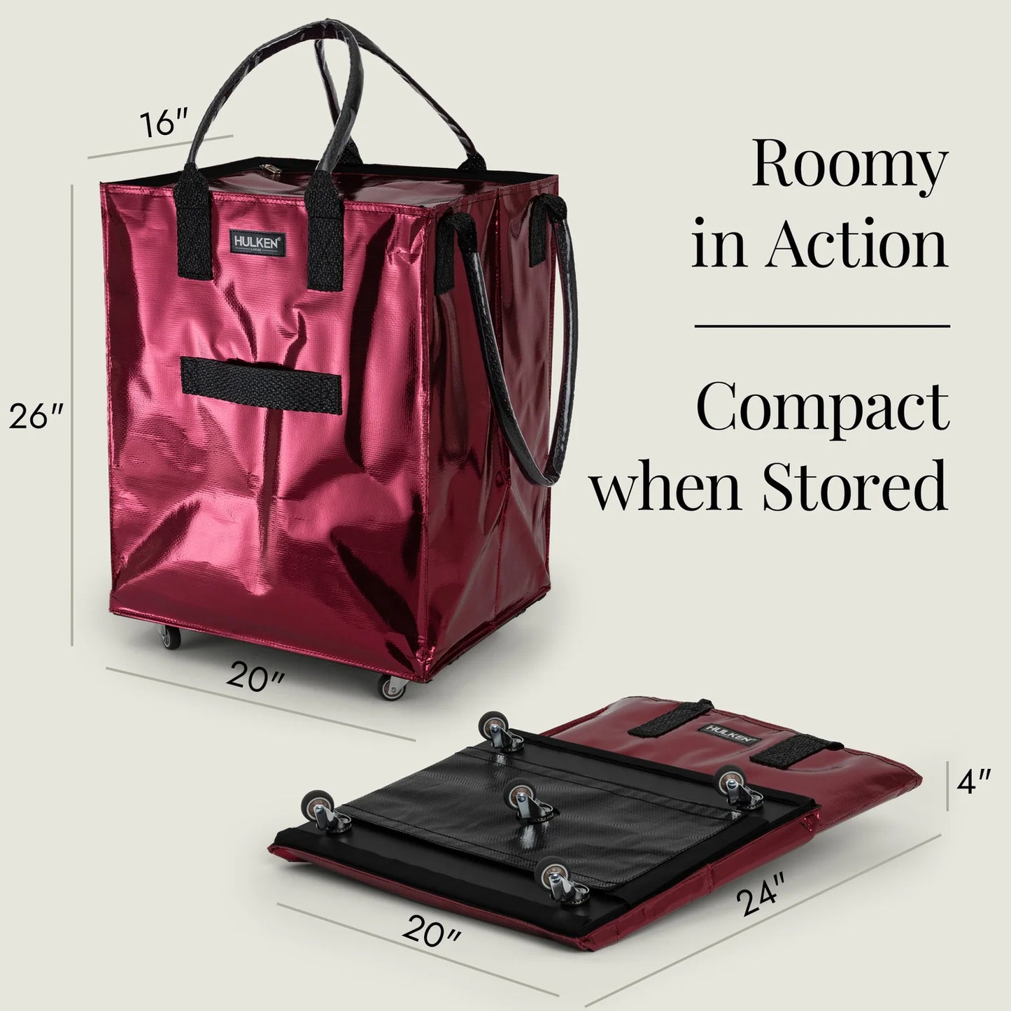HULKEN Original Rolling Tote Bag