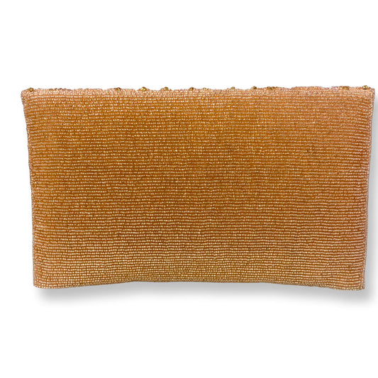 David Jeffery Handbag - Blush Beads and Sequins Clutch w/Chain