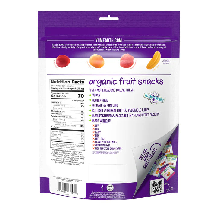 YUMEARTH Organic & Gluten Free Tropical Fruit Snacks