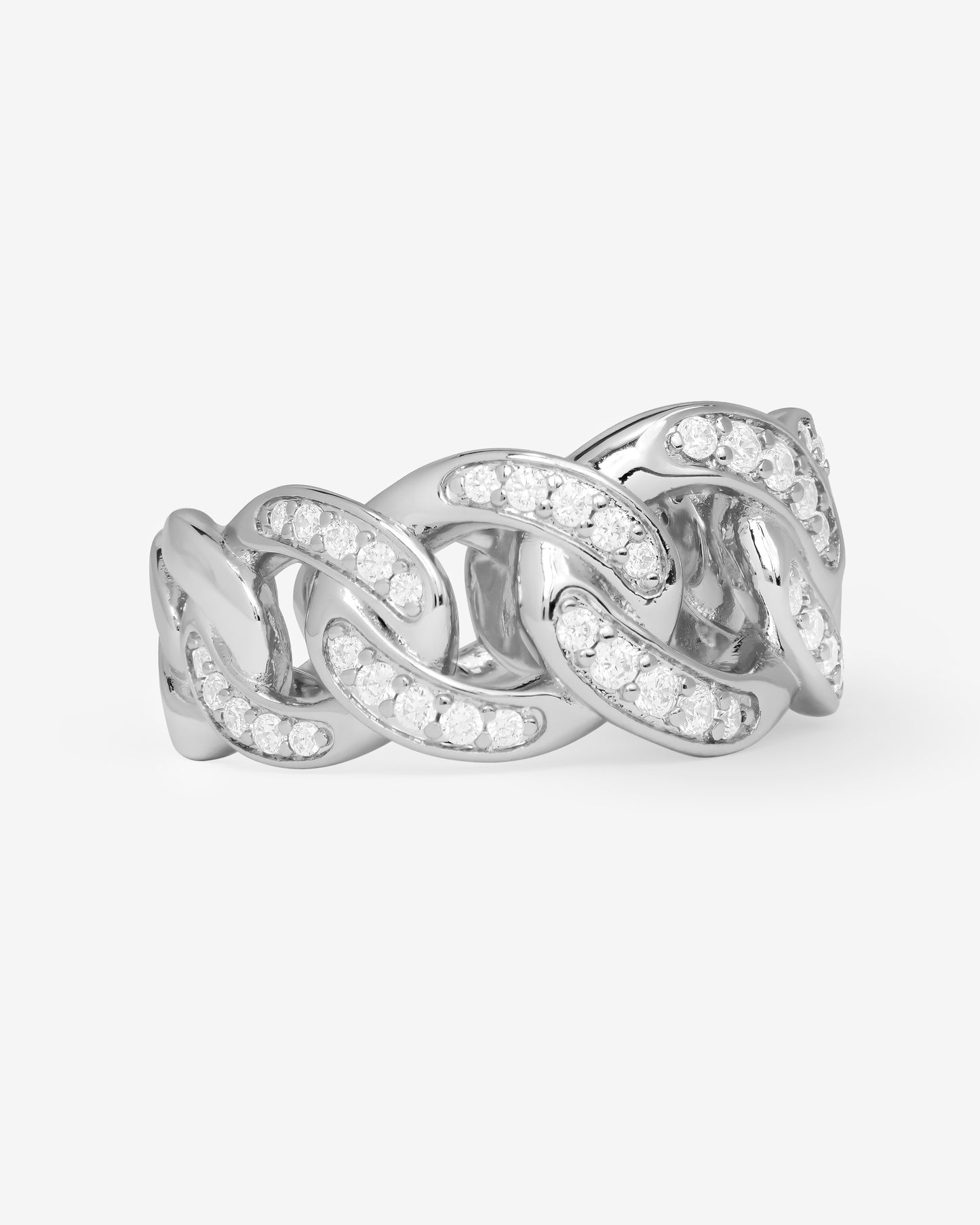 Melinda Maria Graduated Pave' Julian Ring Silver/White