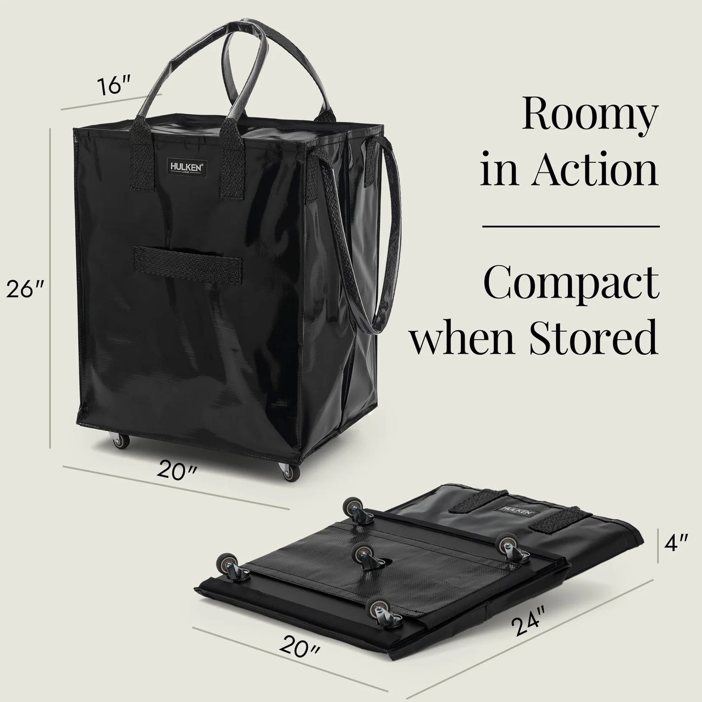 HULKEN Original Rolling Tote Bag