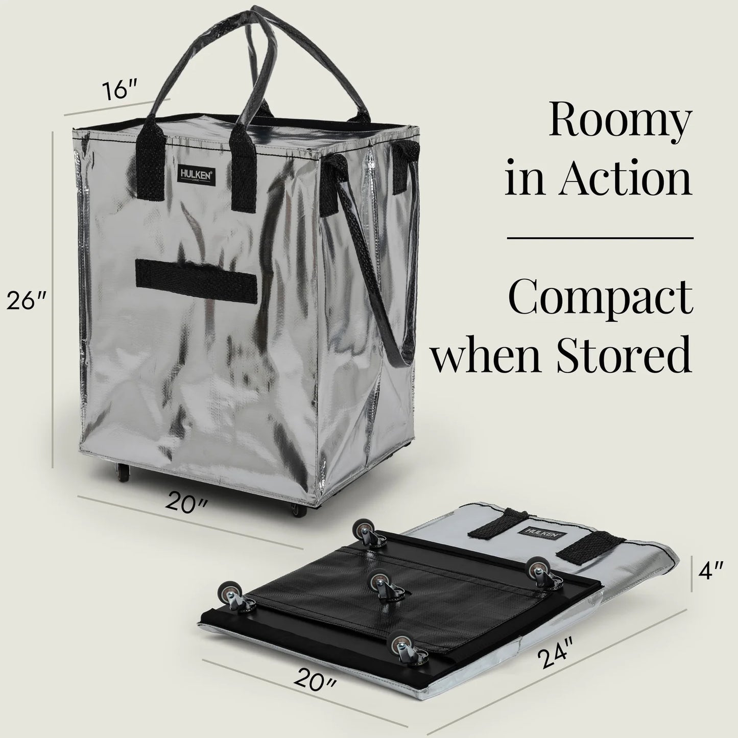 HULKEN Original Rolling Tote Bag