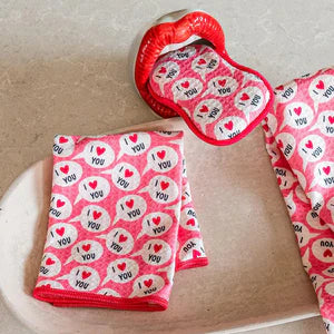 Once Again Home Mighty Mini Towel (Set 3) Heart Pink