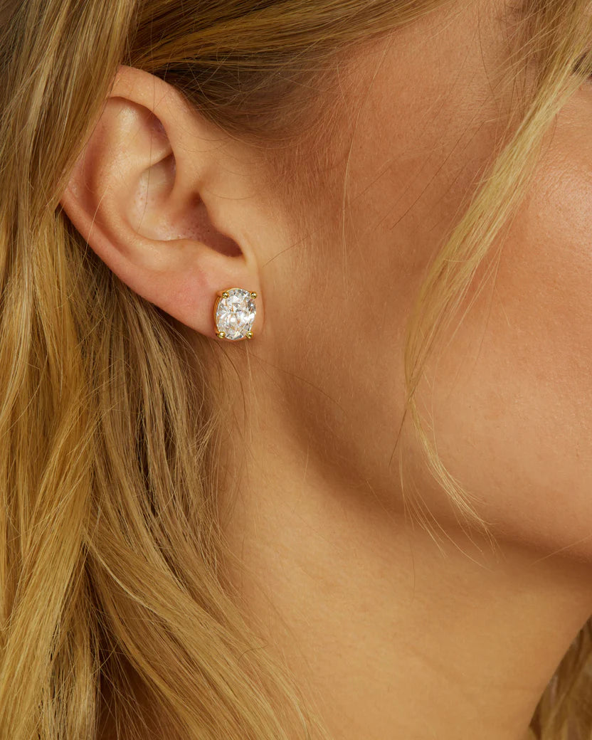 Melinda Maria Hello Gorgeous 10mm Stud Earrings, Gold/White