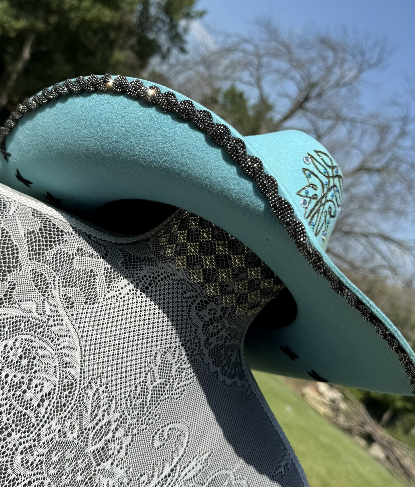Annie’s Touch Wool Cowgirl Hat - Wild Turquoise Mustang