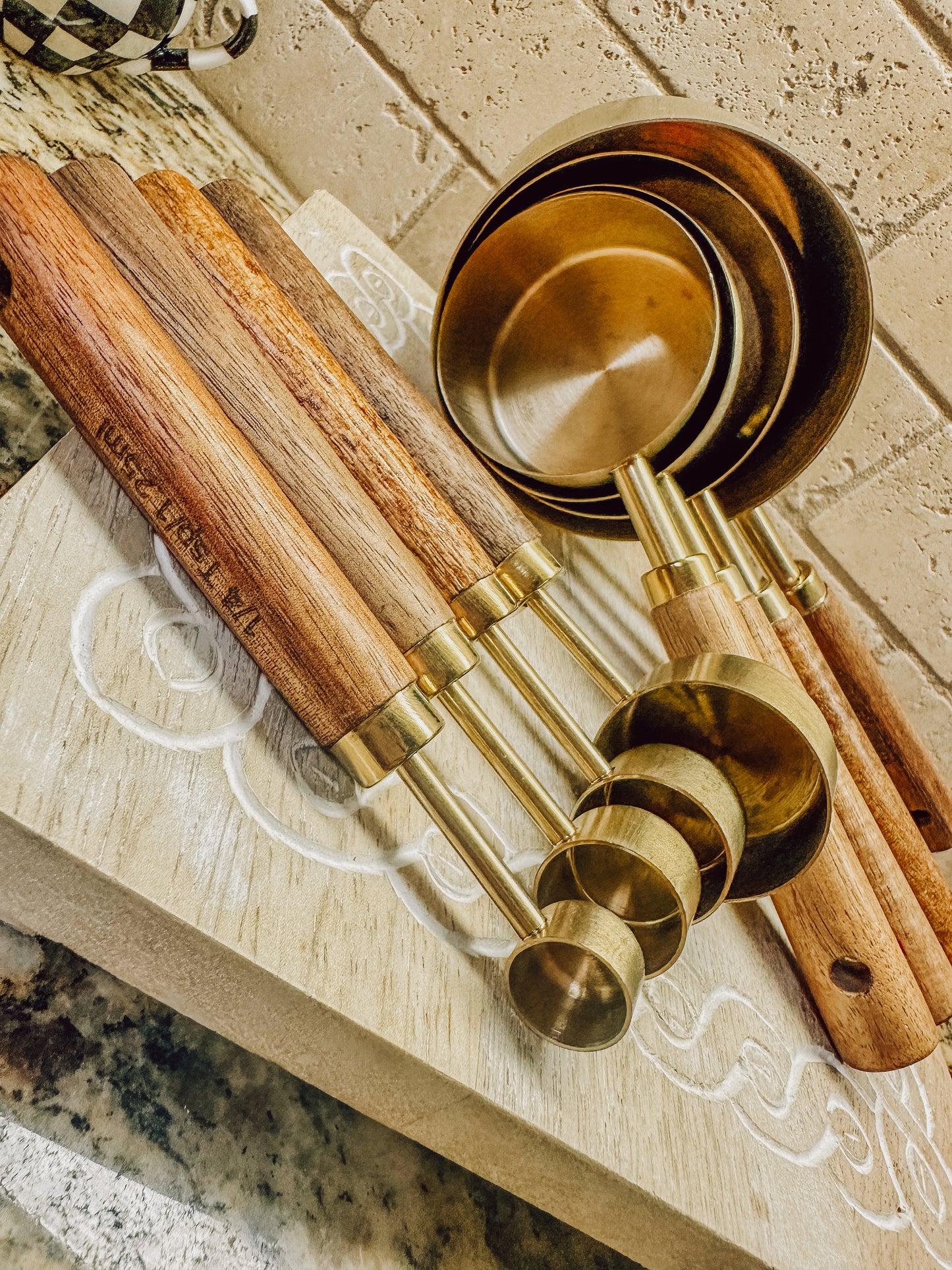 Onic Brands Acacia Wood and Stainless Steel Measuring Spoons