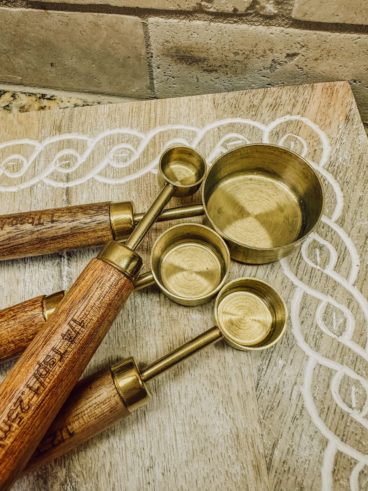 Onic Brands Acacia Wood and Stainless Steel Measuring Spoons