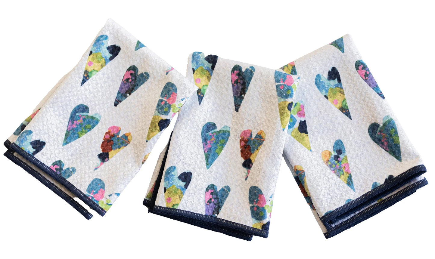 Once Again Home Mighty Mini Towel (Set 3) Reversible HGC Love Multicolor