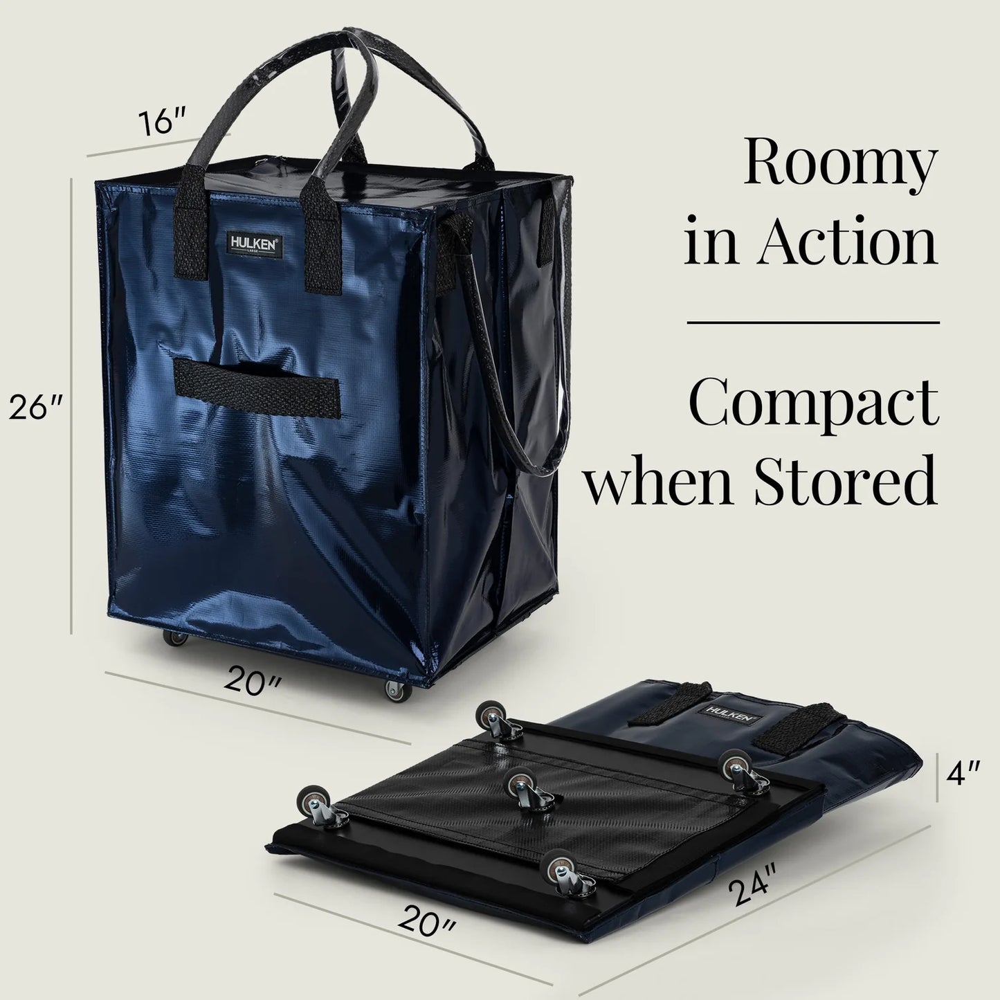 HULKEN Original Rolling Tote Bag
