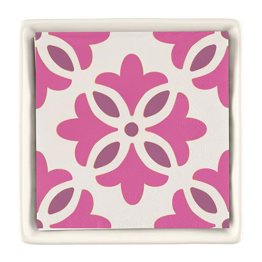 Santa Barbara Ceramic Napkin Tray + Moroccan Tiles Napkins