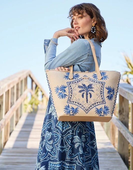 Spartina 449 Ogeechee Palm Medallion Beach Tote