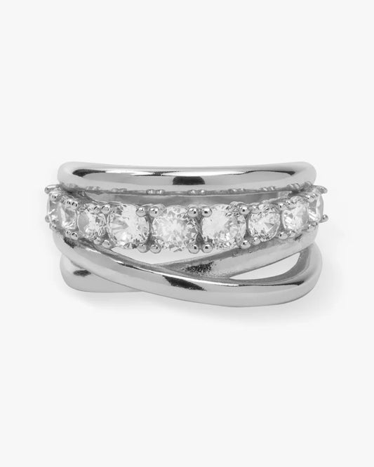 Melinda Maria "Oh She Fancy" Stacked Diamond Ring, Gold or Silver