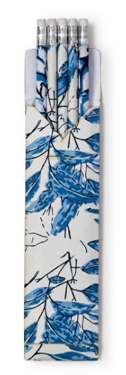Cupcakes & Cartwheels Two's Co. Indigo Block Print Pencil Set