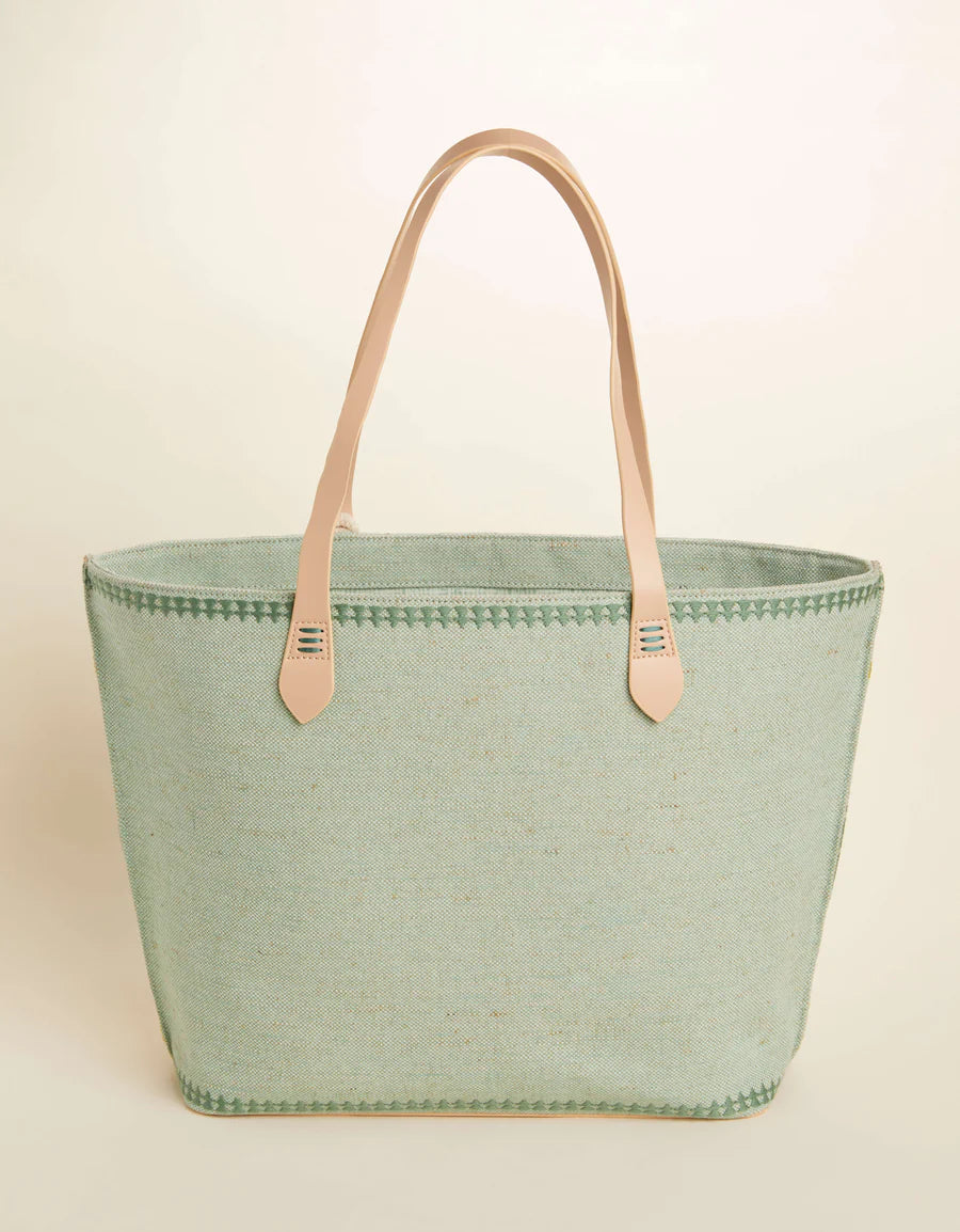 Spartina Fiesta Tote Richmond Hill Sea Foam Palms