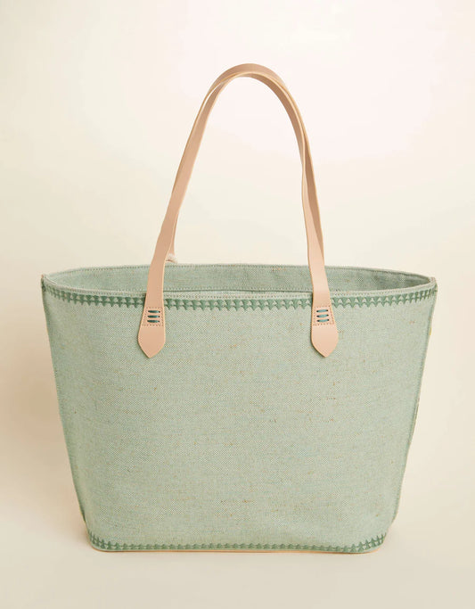 Spartina Fiesta Tote Richmond Hill Sea Foam Palms