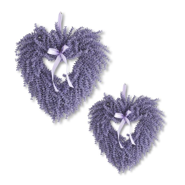 KK Purple Lavender Heart Wreaths (Set of 2)
