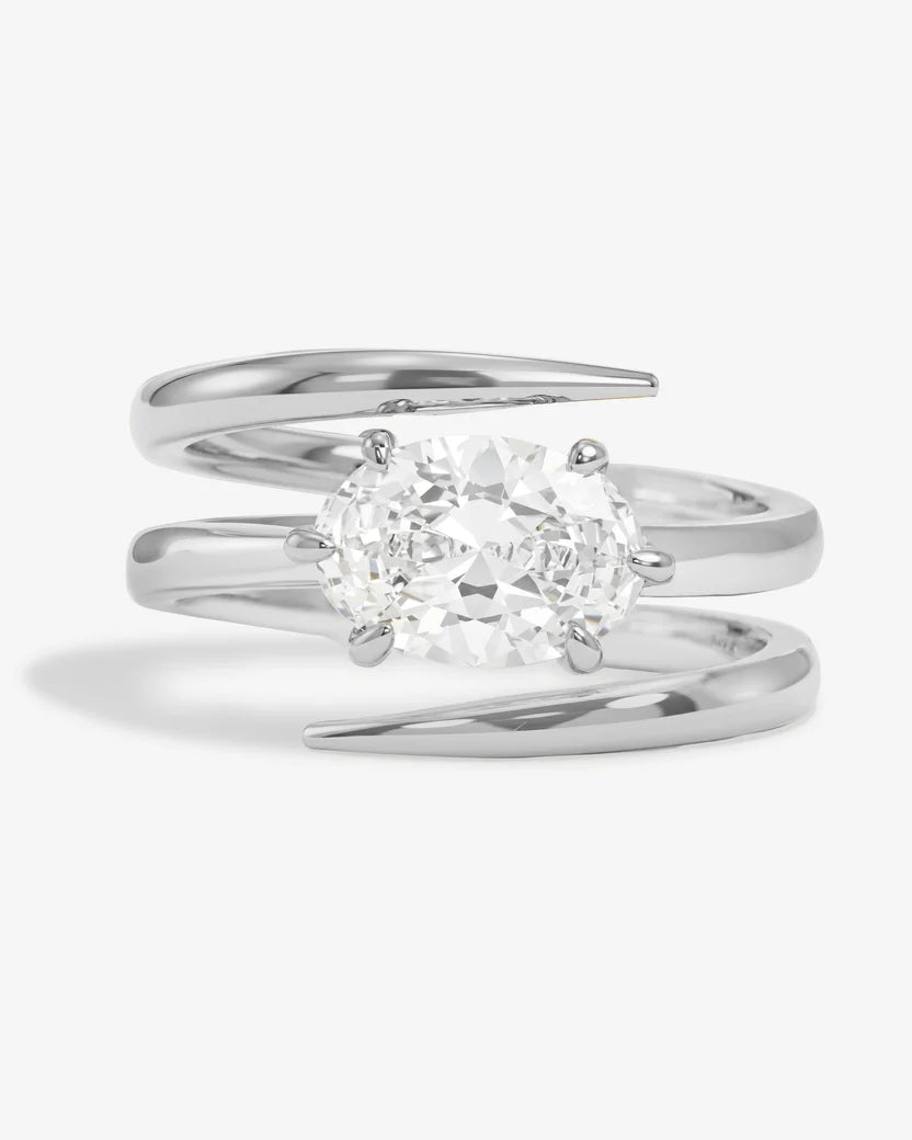 Melinda Maria She's on Point Lasso Ring, (Silver/Gold)