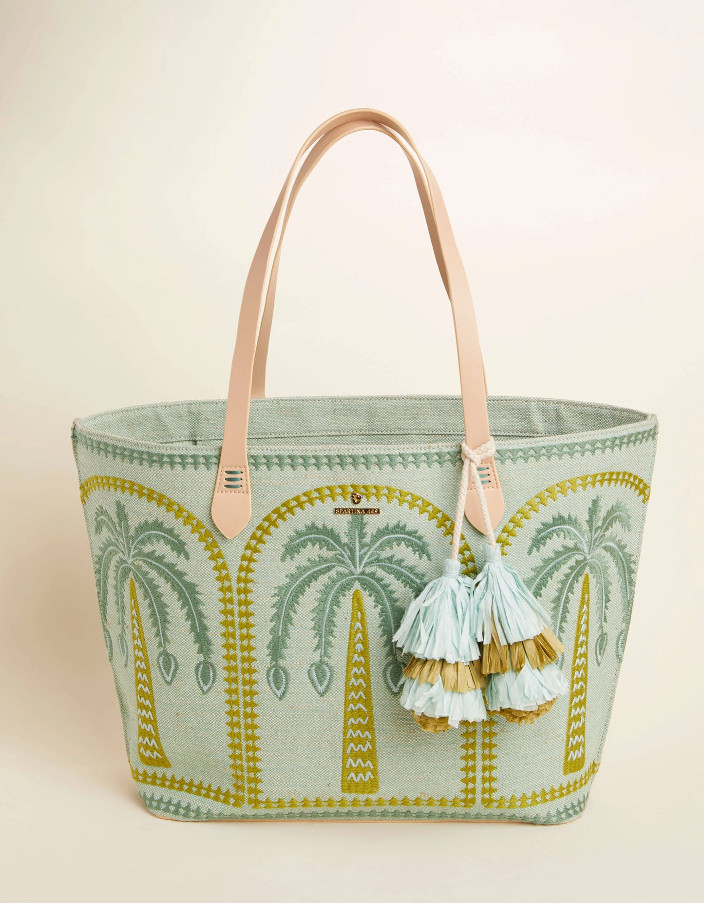Spartina Fiesta Tote Richmond Hill Sea Foam Palms