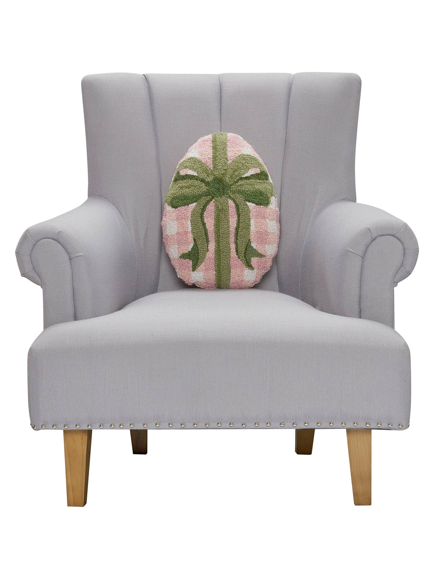 Peking Handicraft Shaped Gingham Easter Egg Hook Pillow