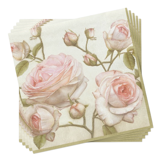 Lucy Roses Cocktail Paper Napkins