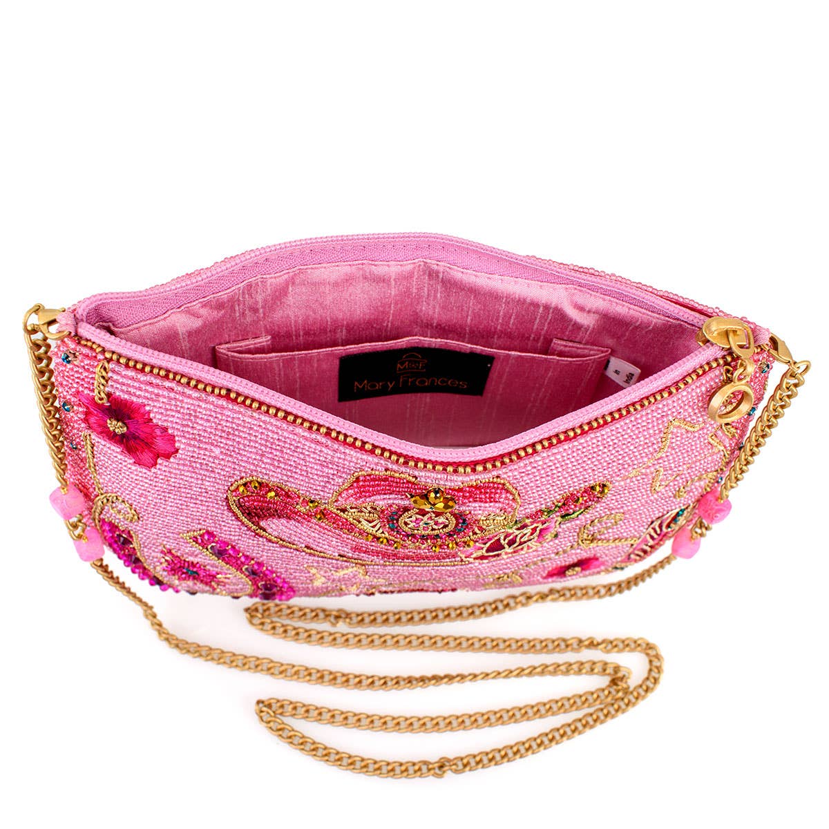 Mary Frances Rodeo Drive Pink Western Themed Beaded Crossbody Handbag