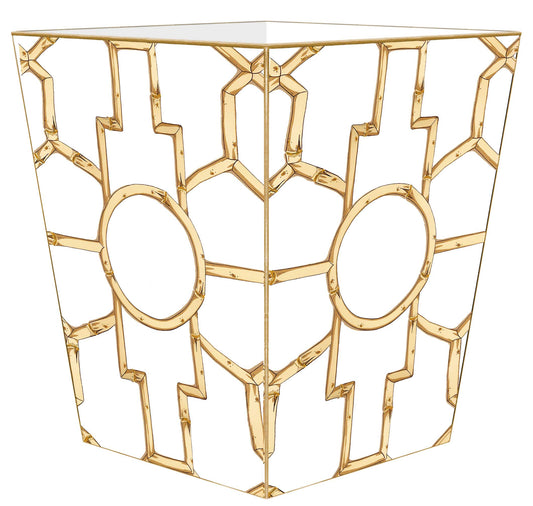 Marye-Kelley Bamboo on White, Scalloped Top