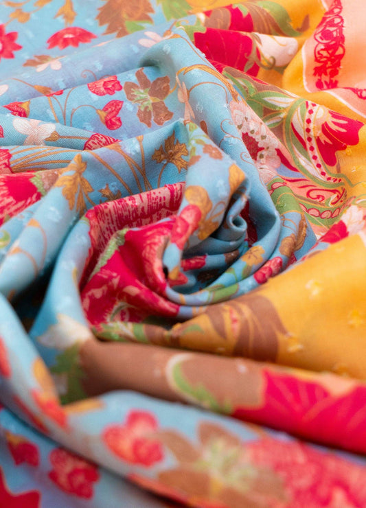 Cotton Scarf - Paisley Poppies, by Powder Designs