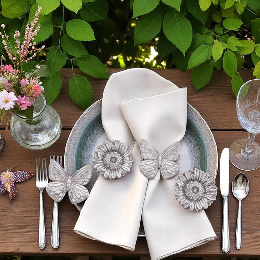 Butterfly and Flower Napkin Rings