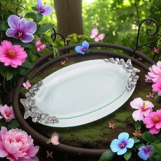 Butterfly Glass Platter