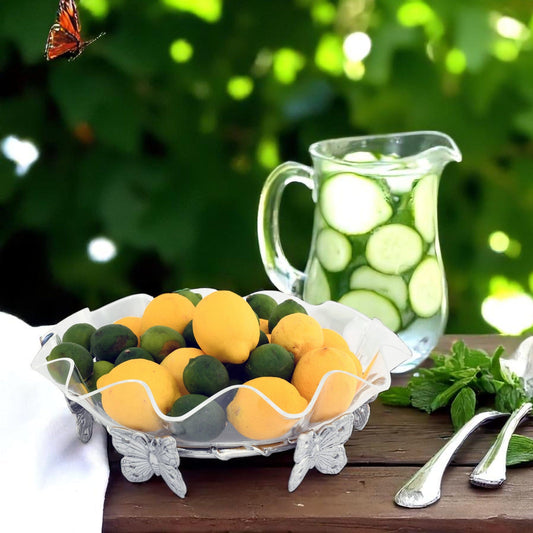 Butterfly Stand Acrylic Bowl 16