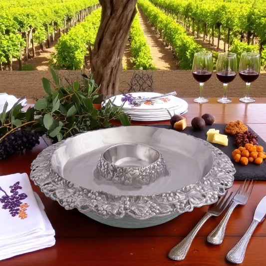 Chilling Appetizer and Seafood Serving Bowl - Grape Pattern
