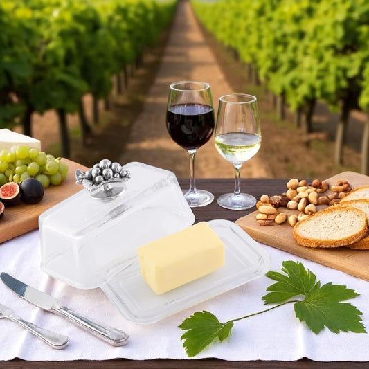 Glass Butter Dish - Grape