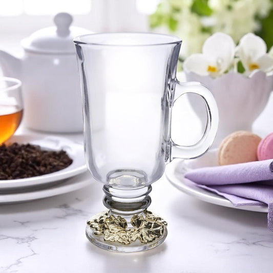 Grape 24k Gold Plated Glass Mugs