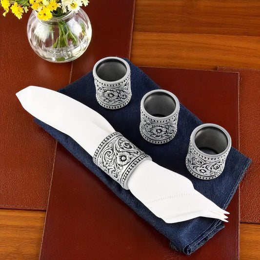 Concho Pattern Napkin Rings Set of 4
